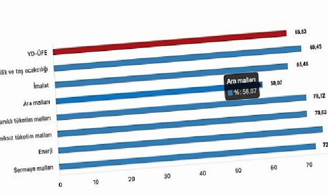 Tüik: Yurt Dışı Üretici Fiyat Endeksi (YD-ÜFE) yıllık %65,53 arttı, aylık %1,37 arttı